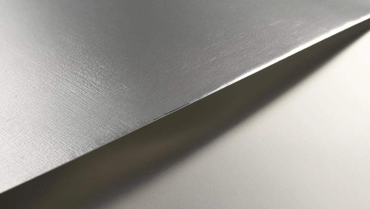 Edge of a thin Incoloy foil sheet catching the light