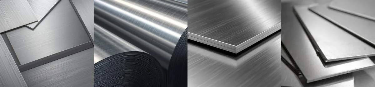 Brushed alloy sheets, a rolled coil and stacked sheet stock